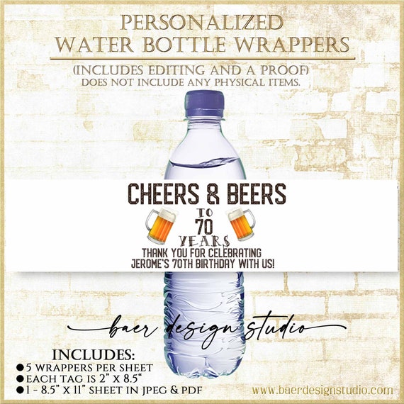 White Cheers and Beers Étiquette de bouteille deau Étiquette Etsy France