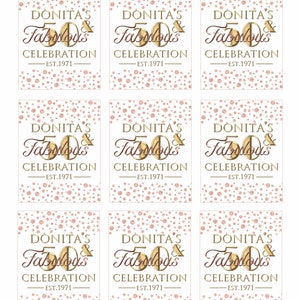 Rose Gold Personalized Label:printable Rose Gold Mini Wine Bottle Label ...