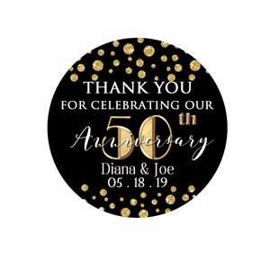 Personalized Black and Gold Thank You Tag: Birthday, Anniversary (Digital Download) image 4