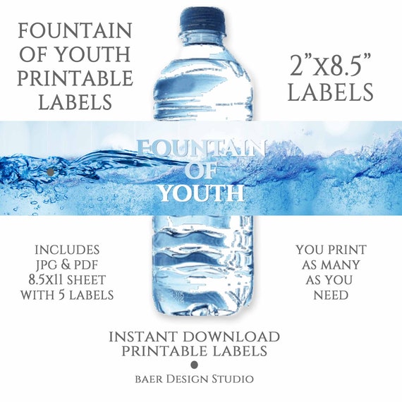 Fountain Of Youth Printable Water Bottle
