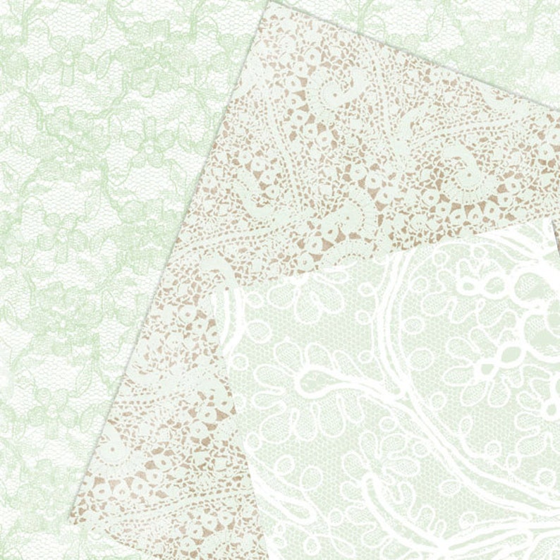 Mint Green Lace Digital Papermint Digital Paper Mint Green Etsy