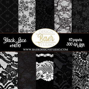 Black Lace Digital Paper, Black Digital Paper, Wedding Digital Paper, Digital Paper Black and White, Junk Journaling Paper, Dentelle 14070