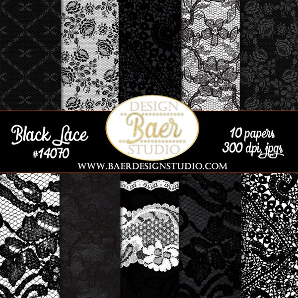 Black Lace Digital Paper, Black Digital Paper, Wedding Digital Paper, Digital Paper Black and White, Junk Journaling Paper, Dentelle, #14070