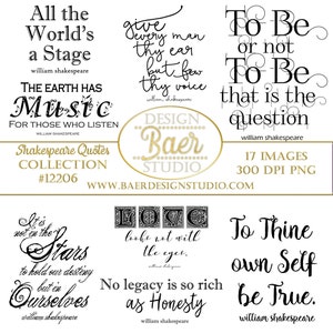 Shakespeare Quotes, Inspirational Quotes, Shakespeare Word Art, Shakespeare Digi Stamps, Shakespeare Clip Art, png Quotes, 12206 image 1