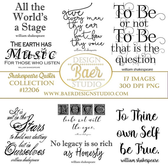 Shakespeare Quotes Inspirational Quotes Shakespeare Word Etsy