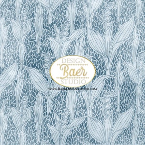 May include: A blue and white floral pattern with a white oval logo that says "DESIGN Baer STUDIO" and the website "www.BAERDESIGNSTUDIO.COM".
