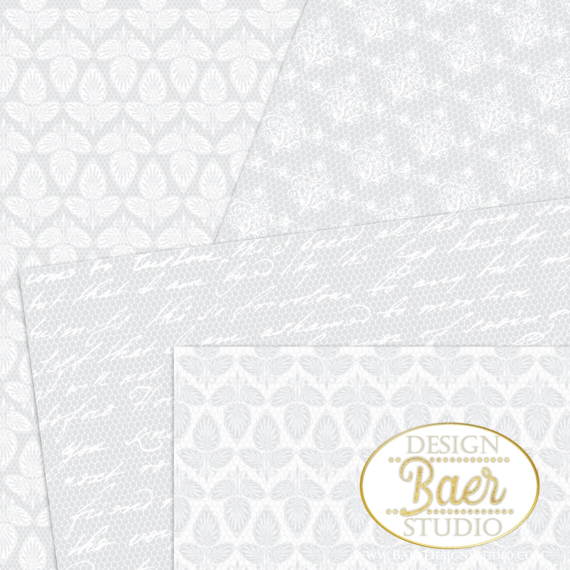LACE DIGITAL Paperwhite Lace Digital Paperwedding Digital Etsy