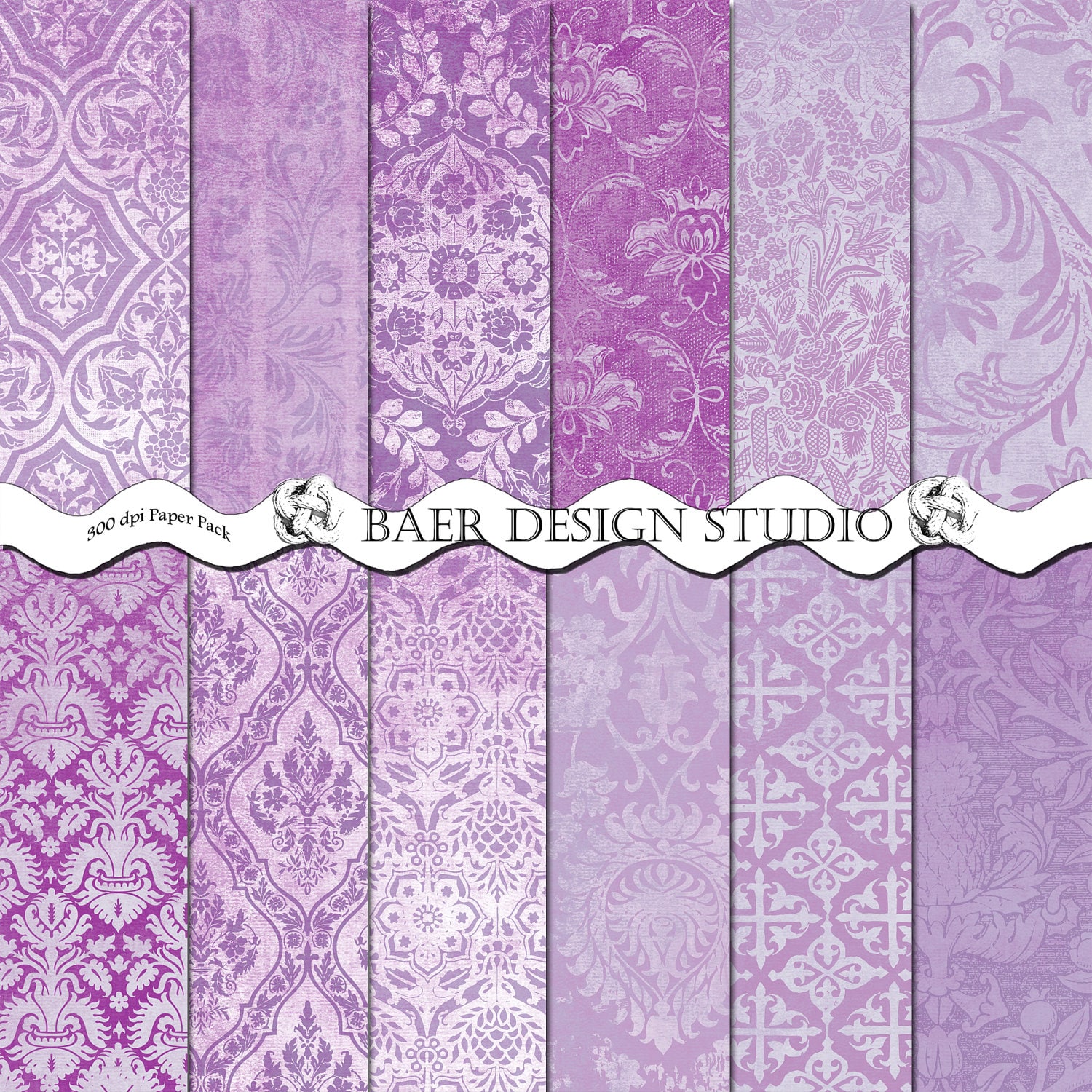 ラベンダー Lavender Digital Paper, Junk Journal Digital Paper, Lavender