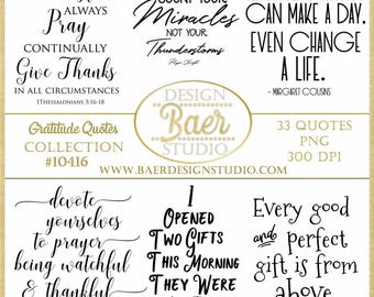 Gratitude Quotes Word Art: Thanksgiving Photo Overlays (Digital Download)
