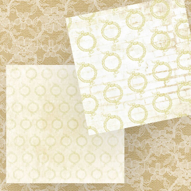 Mint Green and Gold Damask Digital Paper Shabby Chic Digital Etsy