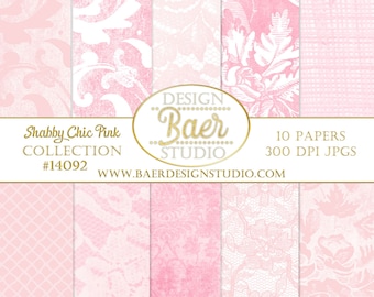 Valentine's Day Sale|Valentine's Day Digital Paper, Shabby Chic Digital Paper, Pink Damask Digital Paper, Pink Lace Digital Paper, #14092