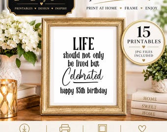 15 carteles imprimibles variados para el 85 cumpleaños / Imágenes de 5x7 y 8x10 / (Descargar)