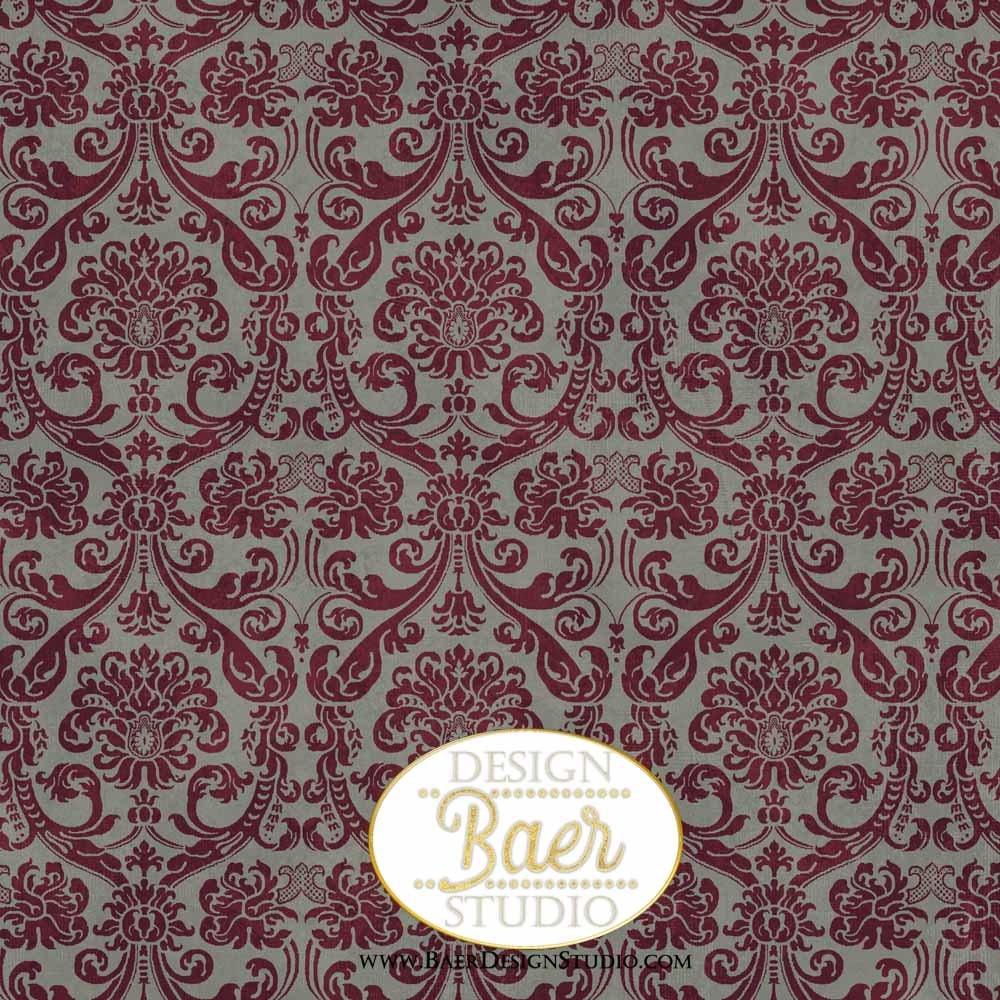Burgundy Digital Scrapbook Paper PackMaroon and Gray Damask Etsy