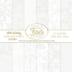 WHITE DIGITAL PAPER:Wedding Digital Paper, White Lace Digital Paper, White Damask Digital Paper, Lace scrapbook paper, Dentelle, #15085