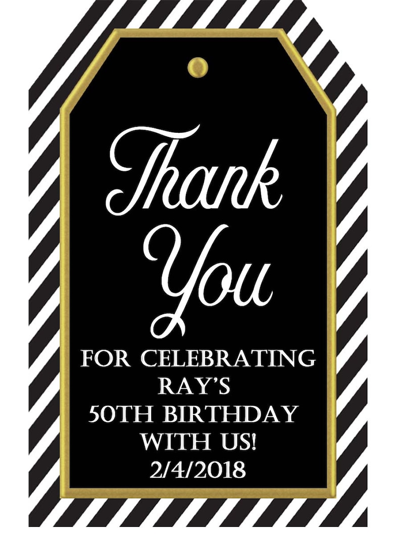 Wine Tag 112017 Anniversary Tags 60th Birthday Tag Personalized Black and White Thank You Tags:Printable Tags for Favors Graduation Tag