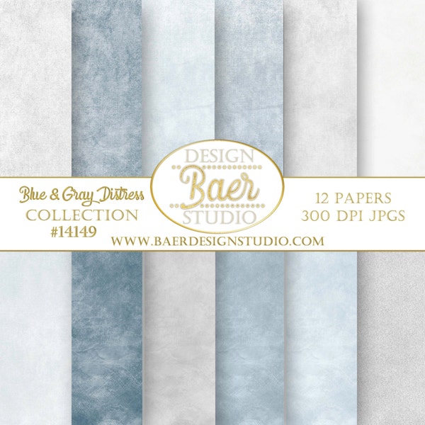 Blue Digital Paper:Dusty Blue Digital Paper, Sky Blue Distressed Digital Paper, Gray Distressed Digital Paper, Blue Photoshop Background