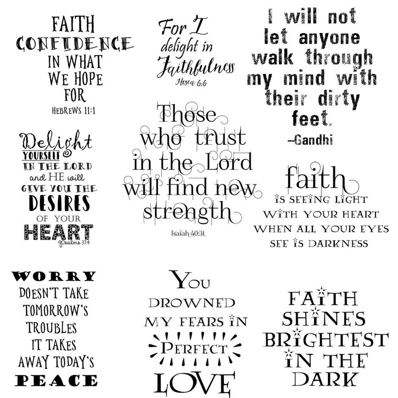 Printable Quotes Faith Quotes Digital Word Art Quotes Clip - Etsy