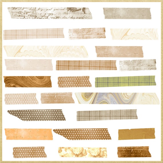 Vintage Paint Washi Tape - PNG Digital Stickers & Clipart