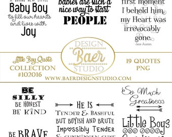 Baby Boy Quotes: Sentimental Bambino Photo Overlays (Digital PNG)