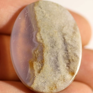 34 x 25 mm Translucent Lyme Bay agate cabochon from the Jurassic coast, Dorset, UK L5