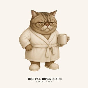 grumpy cat coffee png realistic digital download gift for cat moms coffee lovers tabby tee design feline attitude artwork png cute kitty
