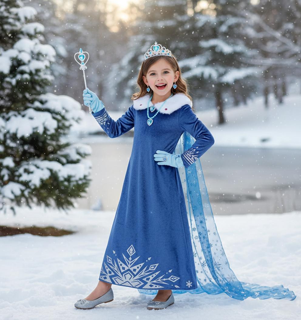 Cosplay Costume Vestito Elsa Invernale Elsa Purple Dress Italia