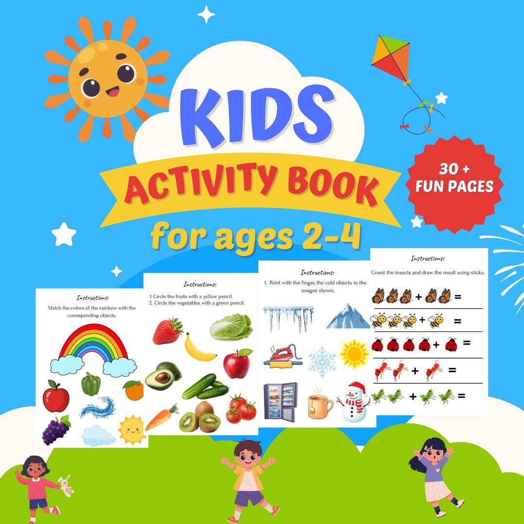 Toddler & Preschool Activity Book Ages 2-4 – Coloring, Counting