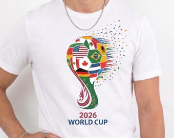 Camiseta personalizada del Mundial 2026 para la familia, camiseta de fútbol personalizada, camiseta de fútbol Gildan Softstyle, regalo del Mundial para hombres, mujeres y niños.
