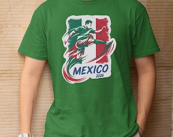 Mexico Team Supporter Style Personalized Design, World Soccer Flag Animated Graphic Tee, 2026 Custom Gift For Football Fans Unisex T-Shirt