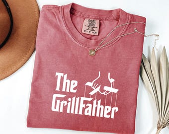 The Grillfather Shirt, Funny Barbecue Tee, Fathers Day Gift Dad, Godfather Parody Top, Summer BBQ Pitmaster