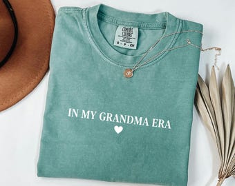 In My Grandma Era Shirt, Comfort Colors Tee, Minimalist Heart Top, Baby Reveal Gift For Nana, Expecting Gigi Present