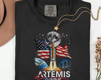 Artemis 2026 Comfort Colors Shirt, NASA Moon Mission Tee, Retro Space Exploration T-shirt, SLS Rocket Launch Gift, Vintage Astronaut Top