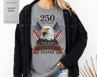 Vintage USA 250th Anniversary Shirt, Comfort Colors Semiquincentennial Patriotic Tee, Retro 1776 2026 American Eagle Fourth of July Gift