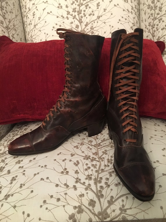 Edwardian Victorian Leather Women's Boots