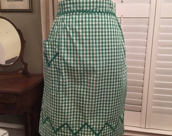 1950s Vintage Green Apron