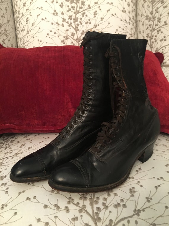 Edwardian Victorian Leather Women's Boots