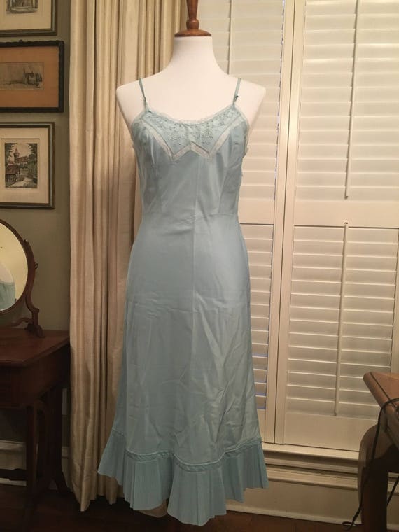 1950s Nylon Slip Baby Blue