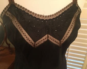 1950s Nylon Slip Black