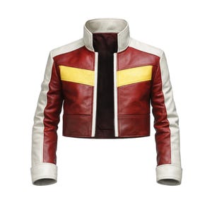 Anime Mecha Leader Inspired Cosplay Jacket Red Space Pilot Cropped Jacket Futuristic Sci-Fi Cosplay Jacket