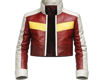 Anime Mecha Leader Inspired Cosplay Jacket Red Space Pilot Cropped Jacket Futuristic Sci-Fi Cosplay Jacket