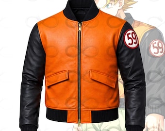 Giacca bomber in pelle ispirata ai Saiyan, costume cosplay anime giapponese, streetwear, regalo per lui