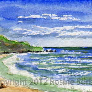 dollhouse art, aceo, Torrance Beach, Redondo Beach, Palos Verdes, California, pacific ocean, south bay, Los Angeles, giclee