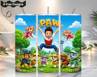 Envoltura para vaso con diseño de personaje de pata, diseño infantil por sublimación (20 oz, delgado) (Descarga instantánea)