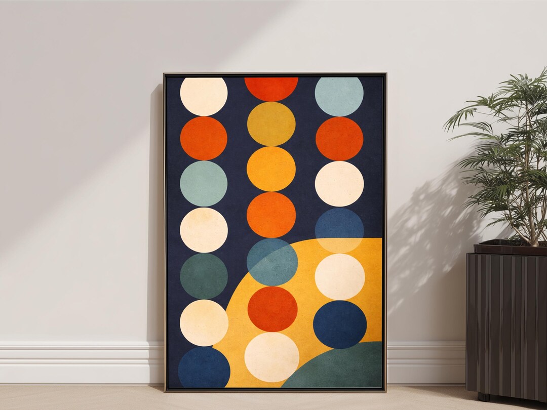 Mid Century Modern Circle Poster | Abstract Geometric Wall Art Print ...