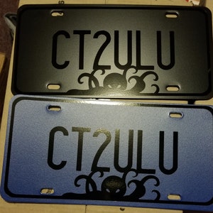 C&#39;Thulu CT2ULU faux vanity plate - license plate, licence plate, eldritch, HP Lovecraft gift