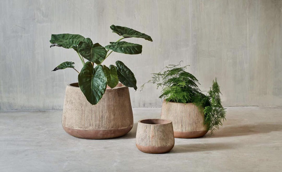 Wampu Wide Terracotta Planter - Rustic Patterned Planter - Garden Decor - Outdoor Plant Pot - 3 Sizes - Large