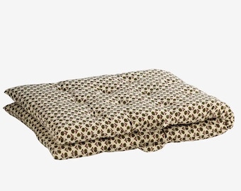 Almofada comprida para chão - Almofada para espreguiçadeira de jardim - Almofada para banco com estampa floral geométrica indiana - Almofada comprida de algodão para piquenique e assento de janela