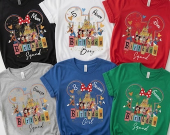 Custom Disney Birthday Shirt, Disney Birthday Boy & Girl Shirt, Birthday Squad Shirts,Birthday Family Trip Tees, Disney Birthday Party Shirt