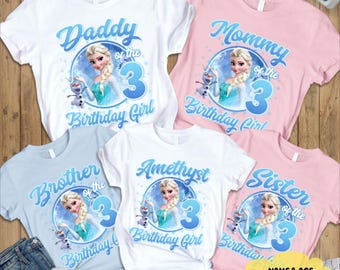 Frozen Birthday Shirt, Elsa Birthday Shirt, Frozen Custom Shirt, Frozen Family Birthday Shirt, Birthday Girl Shirt, Disneyland Princess Elsa