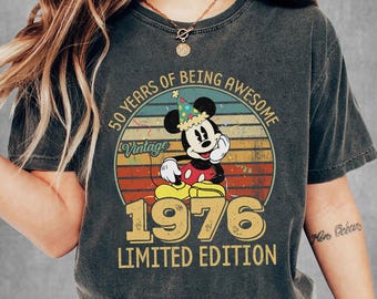 Vintage 1976 Limited Edition Mickey Sweatshirt, 50th Birthday Sweatshirt, Disneyland 50th Birthday Anniversary 2026 Shirt, Mickey Bday Shirt